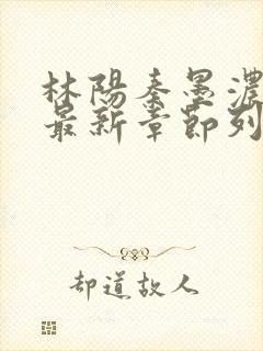 林阳秦墨浓小说最新章节列表