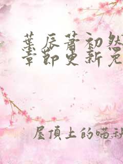 叶辰萧初然最新章节更新免费阅读