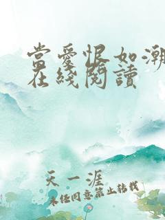 当爱恨如潮小说在线阅读