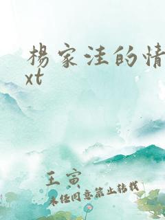 杨家洼的情事txt