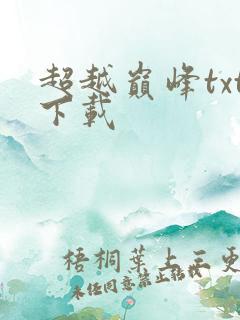 超越巅峰txt下载