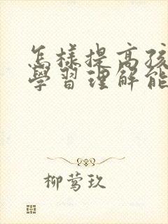 怎样提高孩子的学习理解能力