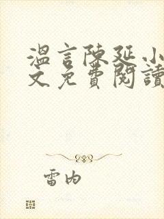 温言陈延小说全文免费阅读无弹窗