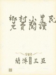 乡村小农民小说免费阅读