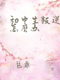 初中生叛逆期该怎么办