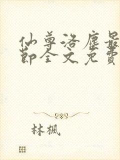 仙尊洛尘最新章节全文免费阅读