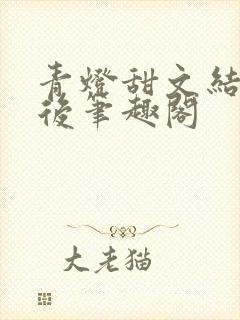青灯甜文结局之后笔趣阁