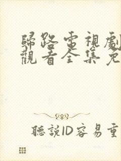 归路电视剧在线观看全集免费