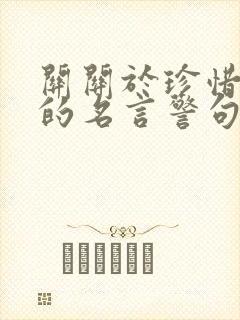 关关于珍惜时间的名言警句