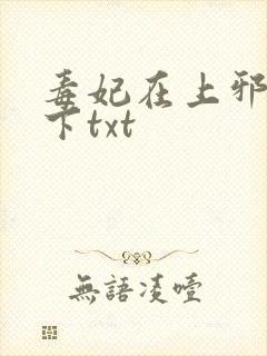 毒妃在上邪王在下txt