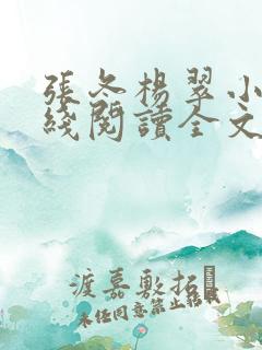 张冬杨翠小说在线阅读全文