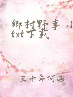 乡村野事 小说txt下载