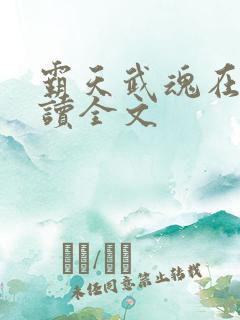 霸天武魂在线阅读全文