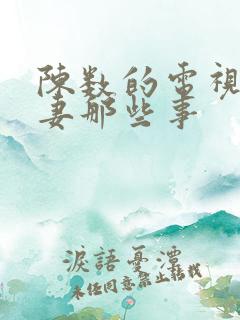 陈数的电视剧夫妻那些事