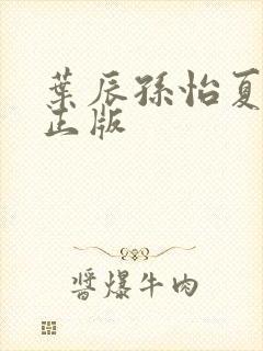 叶辰孙怡夏若雪正版