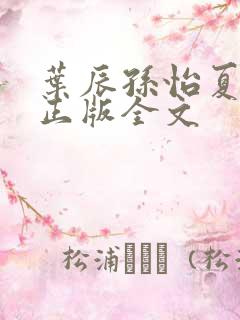 叶辰孙怡夏若雪正版全文