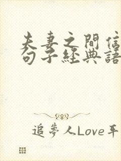 夫妻之间信任的句子经典语录