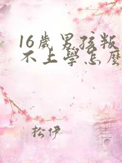16岁男孩叛逆不上学怎么办