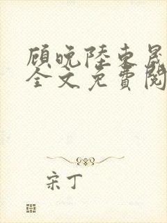顾晚陆东晟小说全文免费阅读