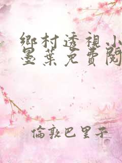 乡村透视小神医墨叶免费阅读