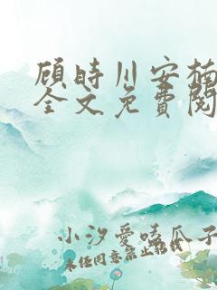 顾时川安楠小说全文免费阅读