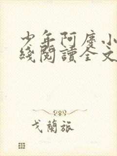少年阿庆小说在线阅读全文