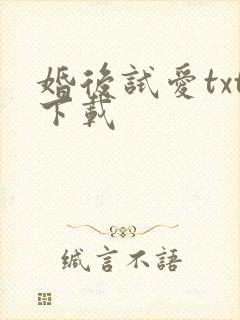 婚后试爱txt下载