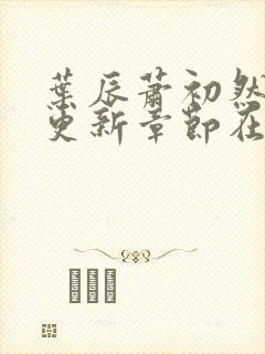 叶辰萧初然最新更新章节在线阅读