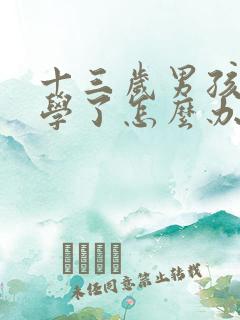 十三岁男孩不上学了怎么办