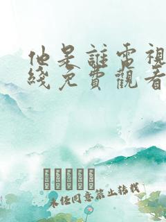他是谁电视剧在线免费观看全集