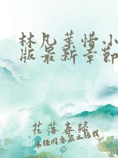 林凡叶惜小说正版最新章节