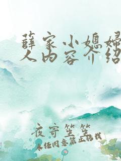 薛家小媳妇笑佳人内容介绍