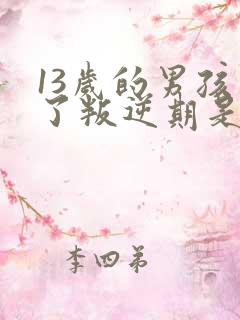 13岁的男孩到了叛逆期是怎么教