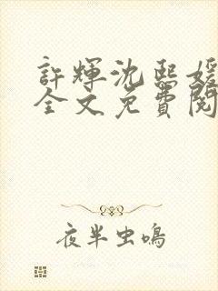 许辉沈熙媛小说全文免费阅读笔趣阁