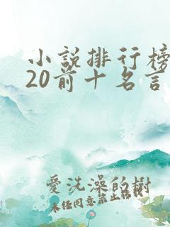 小说排行榜2020前十名言情免费