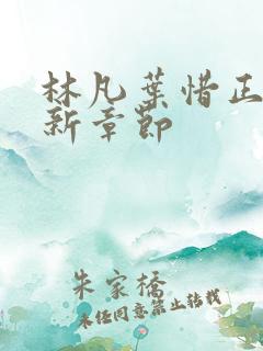 林凡叶惜正版最新章节
