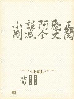 小说阿飞正传无删减全文阅读