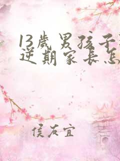 13岁男孩子叛逆期家长怎么做