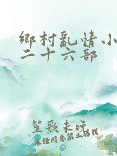 乡村乱情小说第二十六部