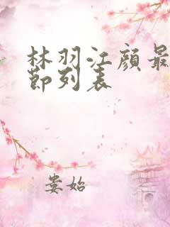 林羽江颜最新章节列表