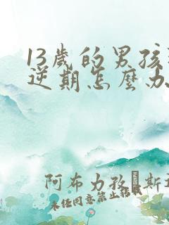 13岁的男孩叛逆期怎么办