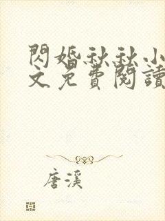 闪婚秋秋小说全文免费阅读
