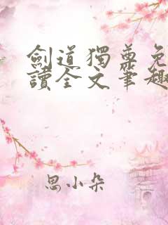 剑道独尊免费阅读全文笔趣阁