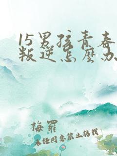 15男孩青春期叛逆怎么办