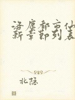 洛尘都市仙尊最新章节列表