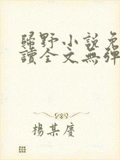 归野小说免费阅读全文无弹窗