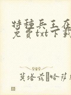 特种兵王在山村免费txt下载
