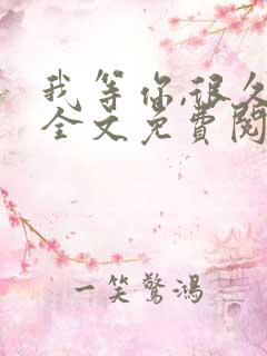 我等你,很久了全文免费阅读笔趣阁