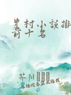 农村小说排行榜前十名