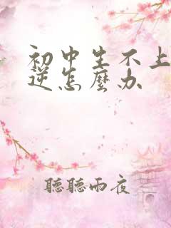 初中生不上学叛逆怎么办